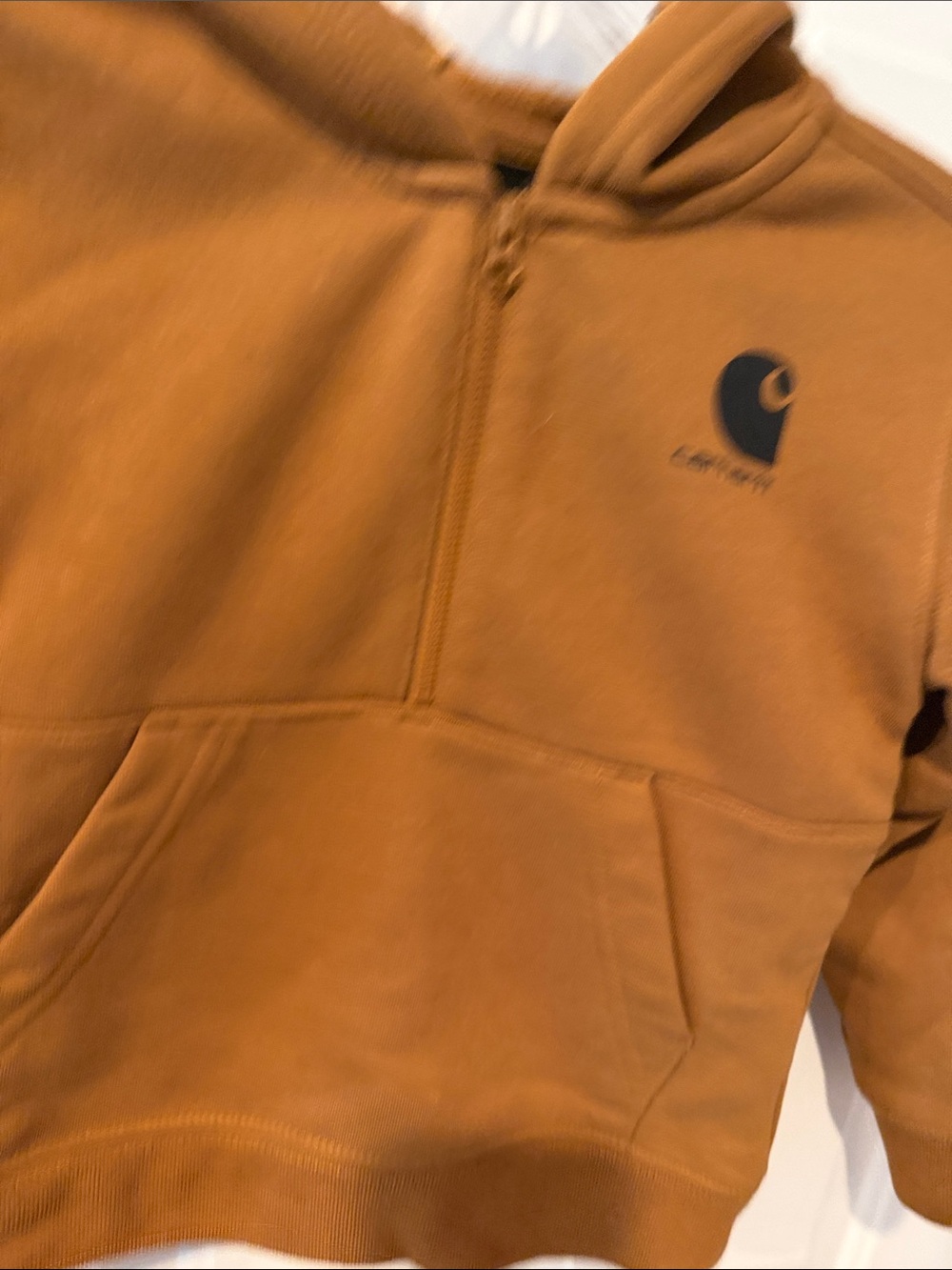 Carhartt Kids' Brown Half-Zip Hooded Sweatshirt 4T - Picture 5 of 6